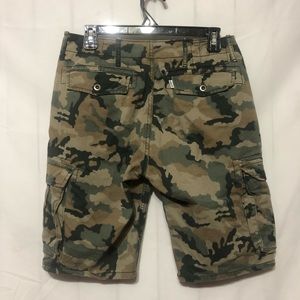 Levis Camo Cargo Shorts Mens 28 Green Tan Beige White Tab Heavy Cotton